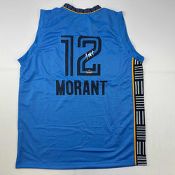 Facsimile Autographed Ja Morant Memphis Light Blue Reprint Laser Auto Basketball Jersey Size Men's XL (ONLINE ORDER ONLY)