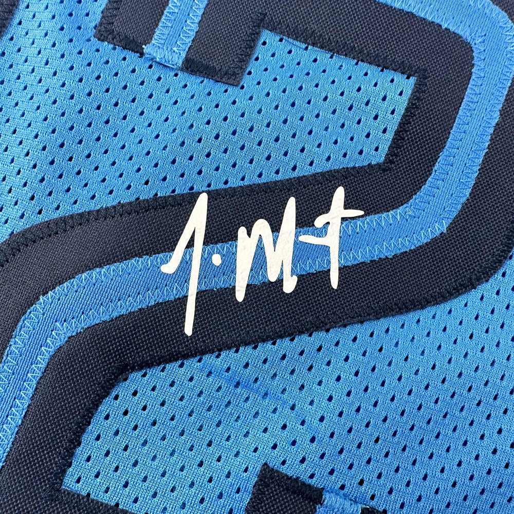 Facsimile Autographed Ja Morant Memphis Light Blue Reprint Laser Auto Basketball Jersey Size Men's XL (ONLINE ORDER ONLY)
