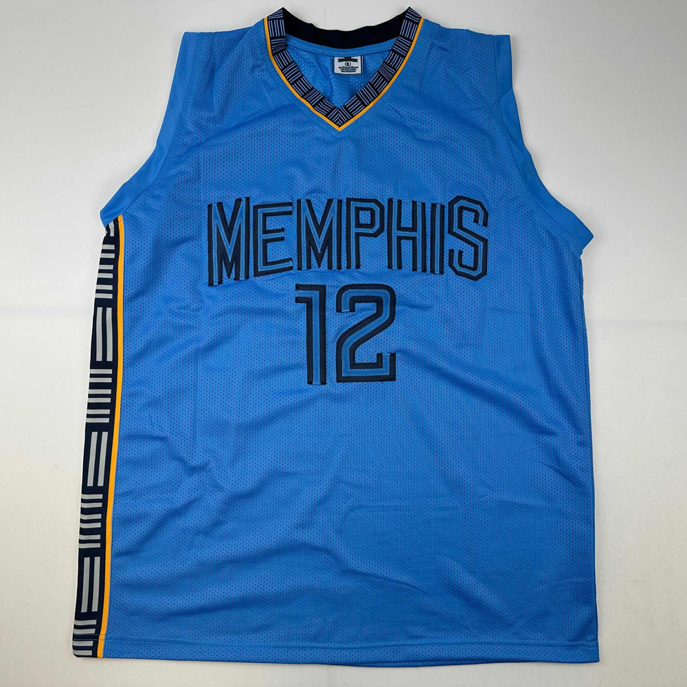 Facsimile Autographed Ja Morant Memphis Light Blue Reprint Laser Auto Basketball Jersey Size Men's XL (ONLINE ORDER ONLY)