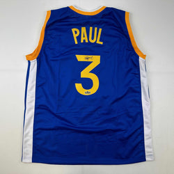 Facsimile Autographed Chris Paul Golden State Blue Reprint Laser Auto Basketball Jersey Size Men's XL (ONLINE ORDER ONLY)