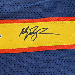 Facsimile Autographed Klay Thompson Golden State Navy Blue Retro Reprint Laser Auto Basketball Jersey Size Men's XL (ONLINE ORDER ONLY)