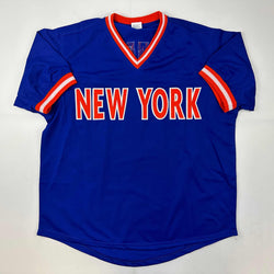 Facsimile Autographed Darryl Strawberry New York Blue Reprint Laser Auto Baseball Jersey Size Men's XL (ONLINE ORDER ONLY)