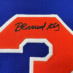 Facsimile Autographed Bernard King New York Blue Reprint Laser Auto Basketball Jersey Size Men's XL (ONLINE ORDER ONLY)