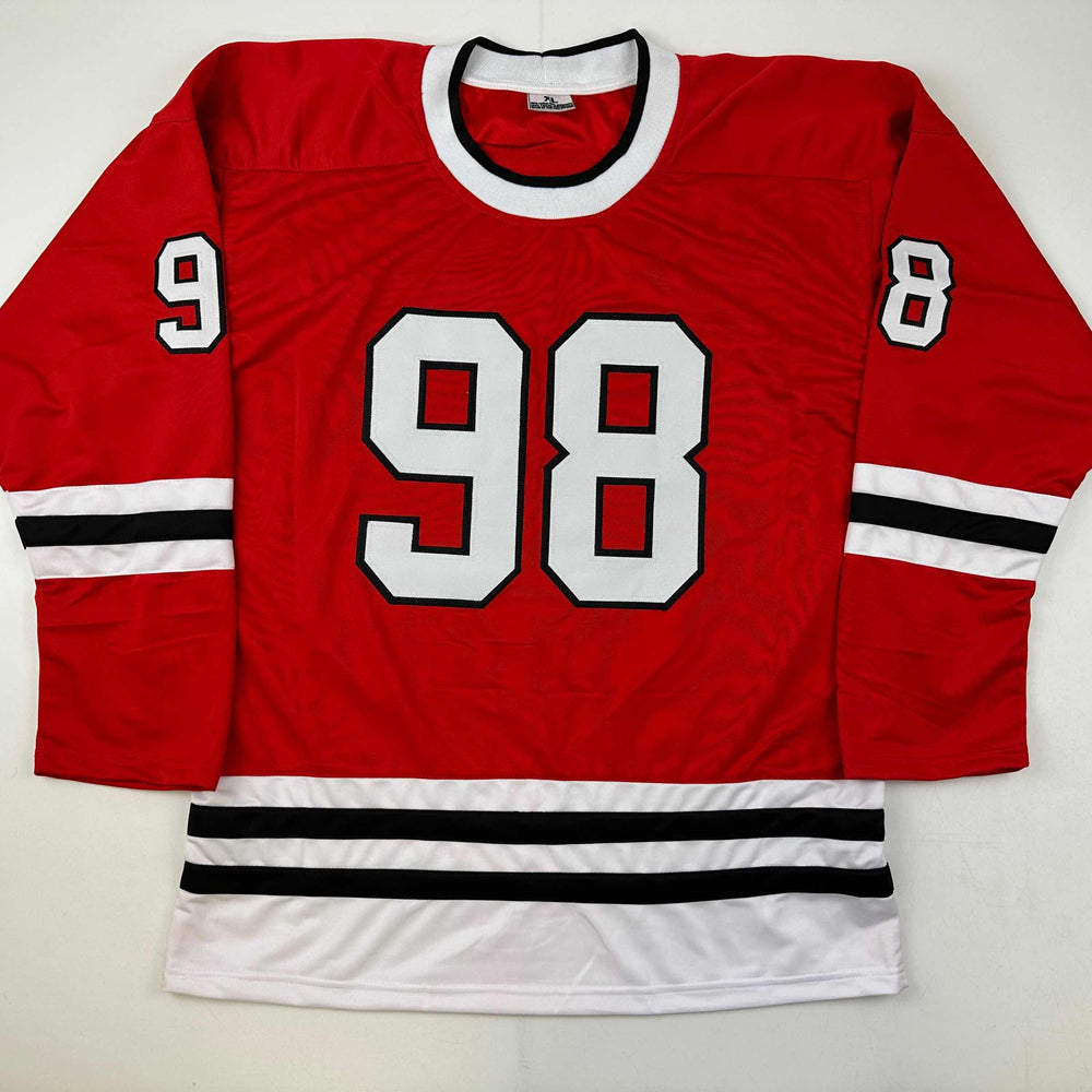 Facsimile Autographed Connor Bedard Chicago Red Reprint Laser Auto Hockey Jersey Size Men's XL (ONLINE ORDER ONLY)