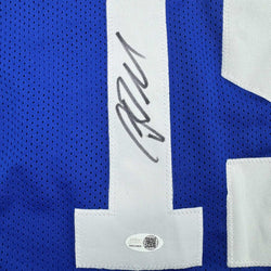Autographed/Signed Riley Leonard Indianapolis Blue Football Jersey JSA COA