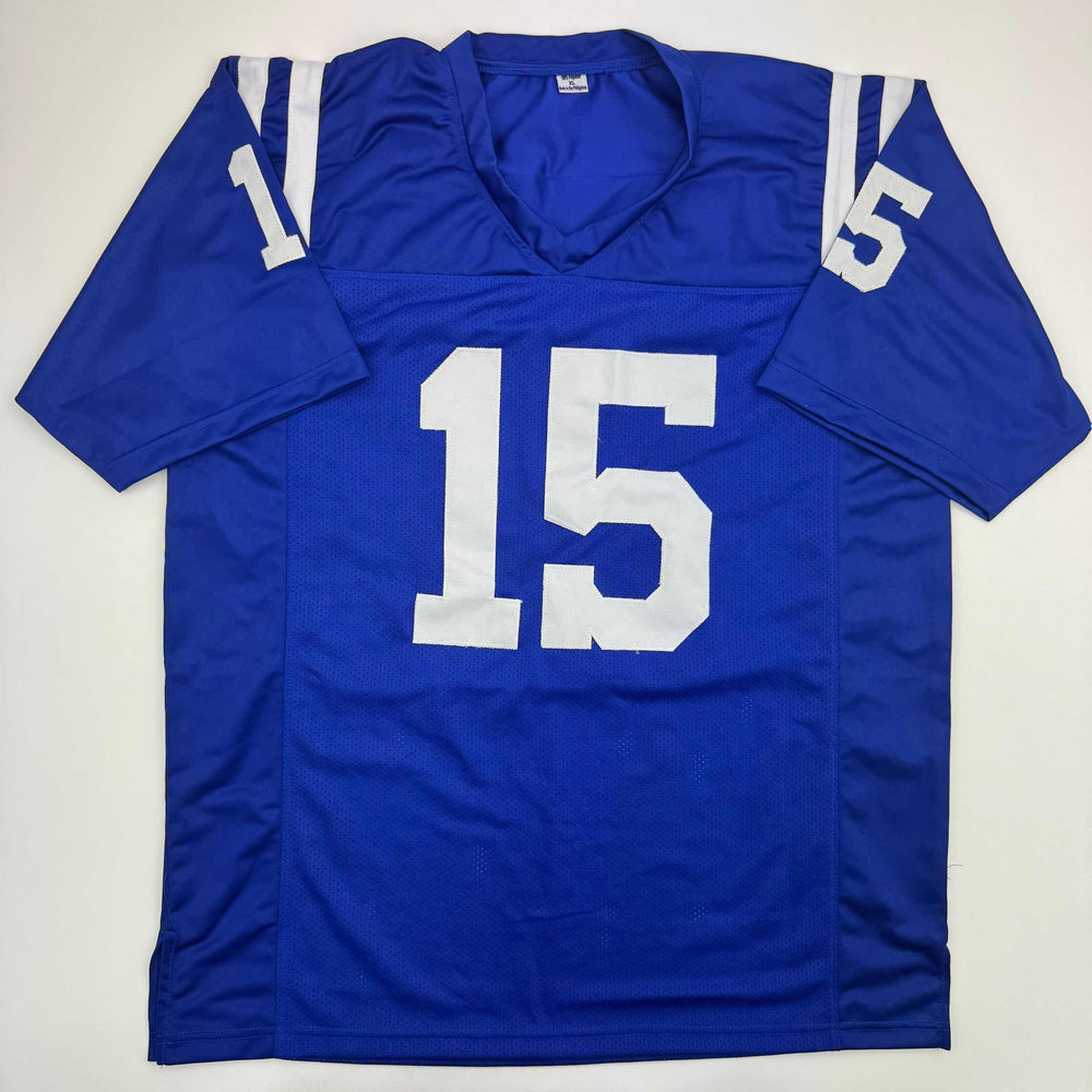 Autographed/Signed Riley Leonard Indianapolis Blue Football Jersey JSA COA