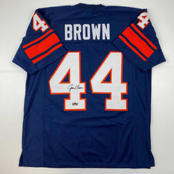 Facsimile Autographed Jim Brown Syracuse Blue Reprint Laser Auto College Football Jersey Size Men's XL (ONLINE ORDER ONLY)