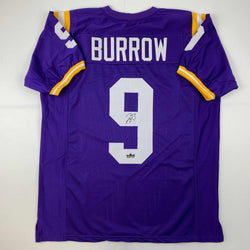 Facsimile Autographed Joe Burrow Purple Reprint Laser Auto College Football Jersey Size Men's XL (ONLINE ORDER ONLY)