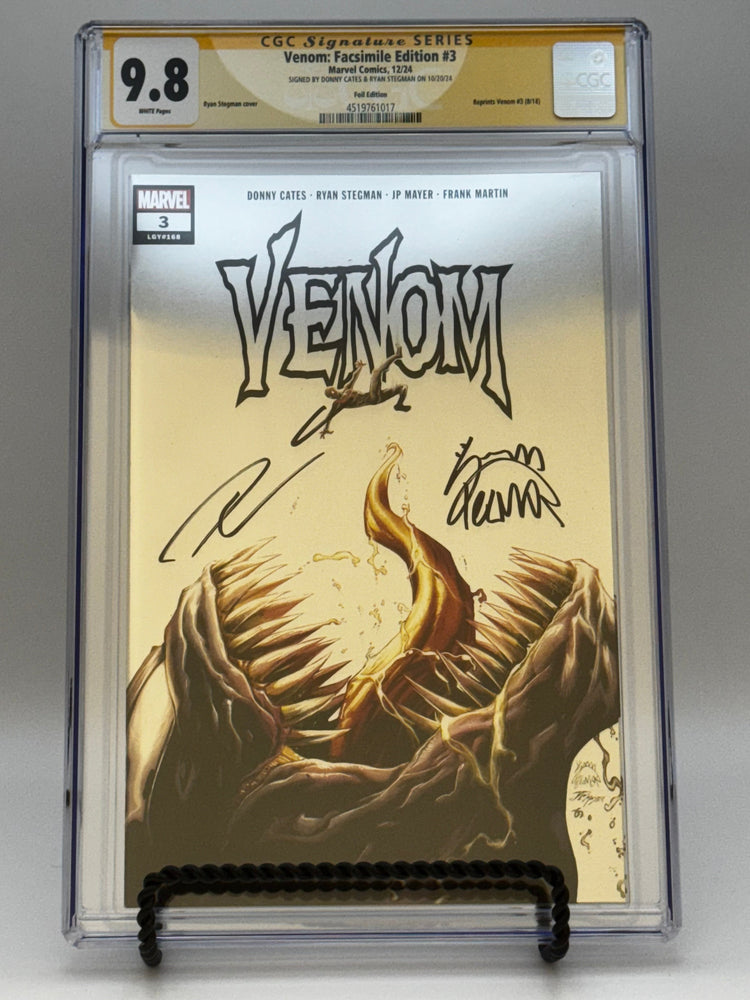 [SIGNED DONNY CATES | RYAN STEGMAN][FOIL] VENOM #3 UNKNOWN COMICS EXCLUSIVE FACSIMILE STEGMAN VAR [CGC 9.8 YELLOW LABEL][IN STOCK] (ONLINE ORDER ONLY)