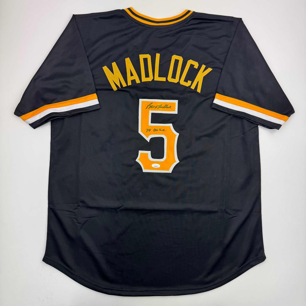 Autographed/Signed Bill Madlock Pittsburgh Black Baseball Jersey JSA COA (ONLINE ORDER ONLY)