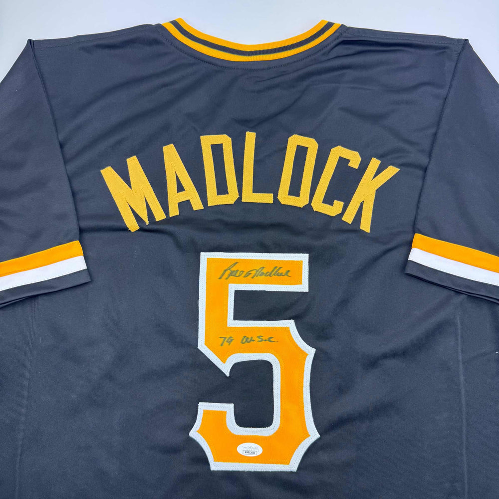 Autographed/Signed Bill Madlock Pittsburgh Black Baseball Jersey JSA COA (ONLINE ORDER ONLY)