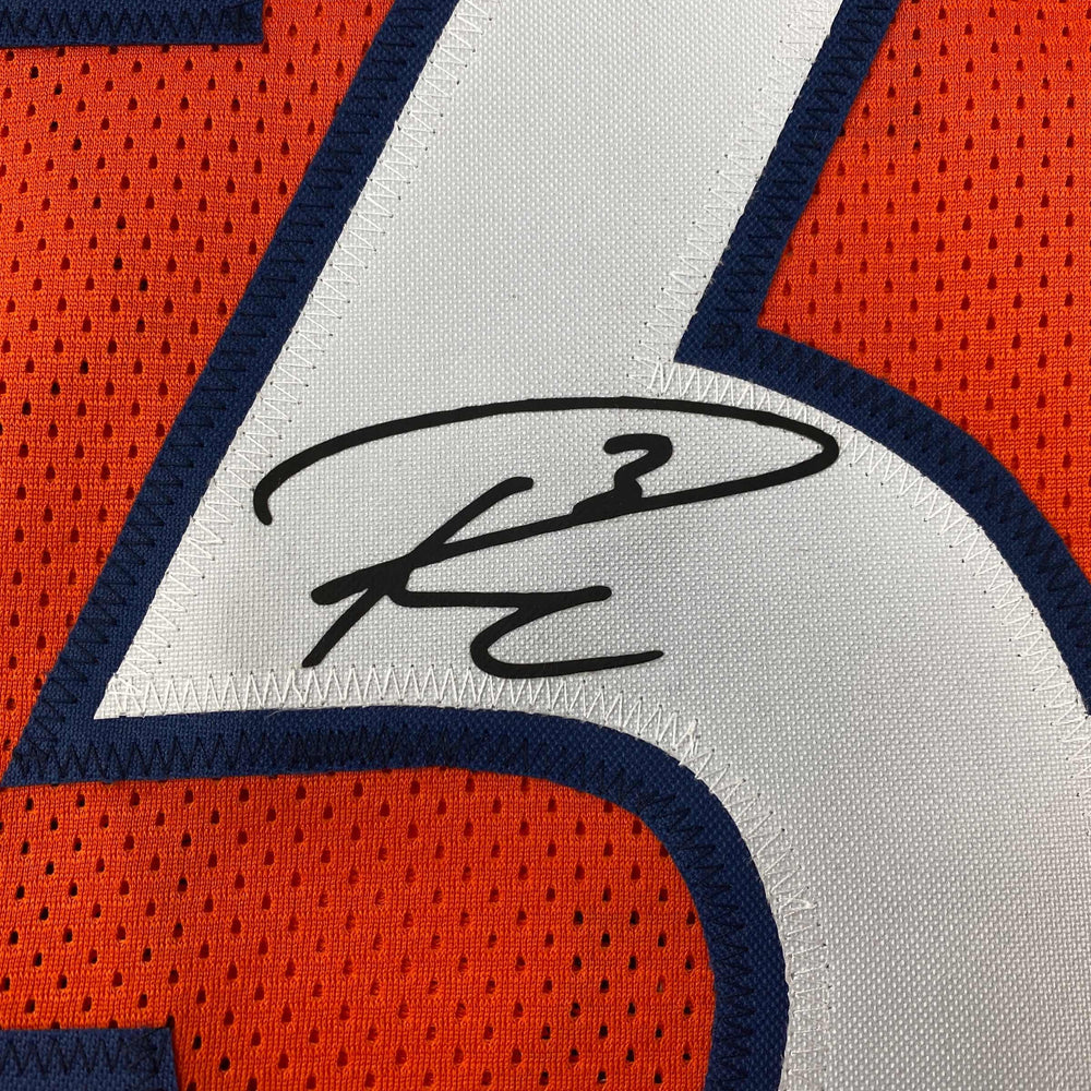 Facsimile Autographed Russell Wilson Denver Orange Reprint Laser Auto Football Jersey Size Men's XL (ONLINE ORDER ONLY)