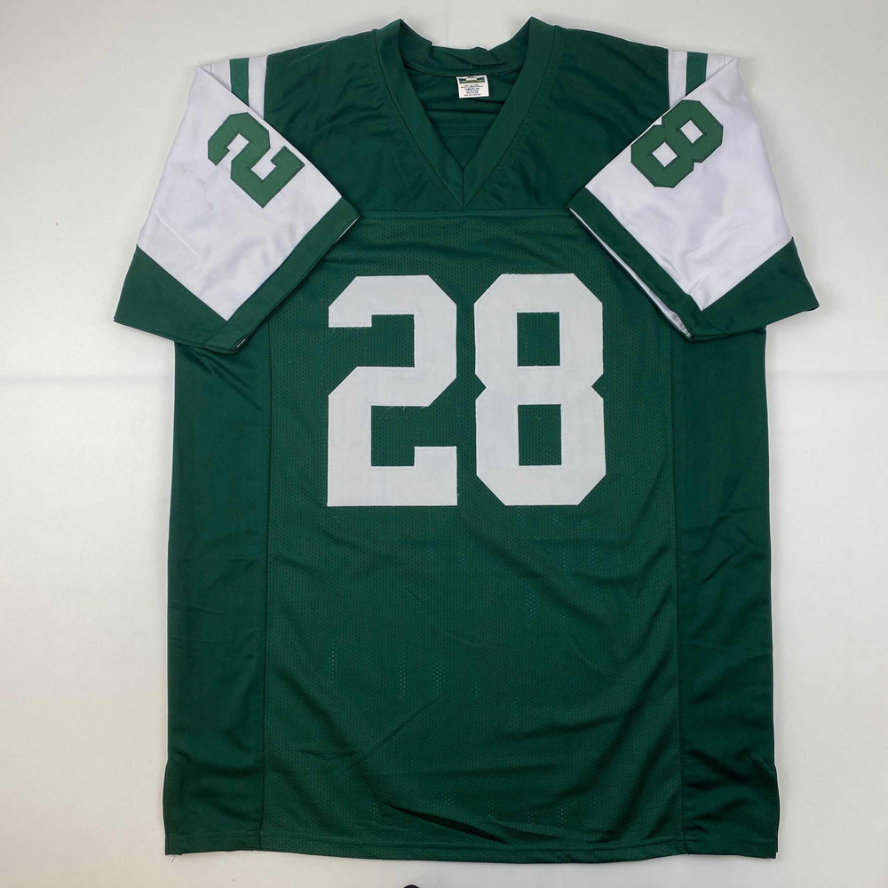 Facsimile Autographed Curtis Martin New York Green Reprint Laser Auto Football Jersey Size Men's XL (ONLINE ORDER ONLY)