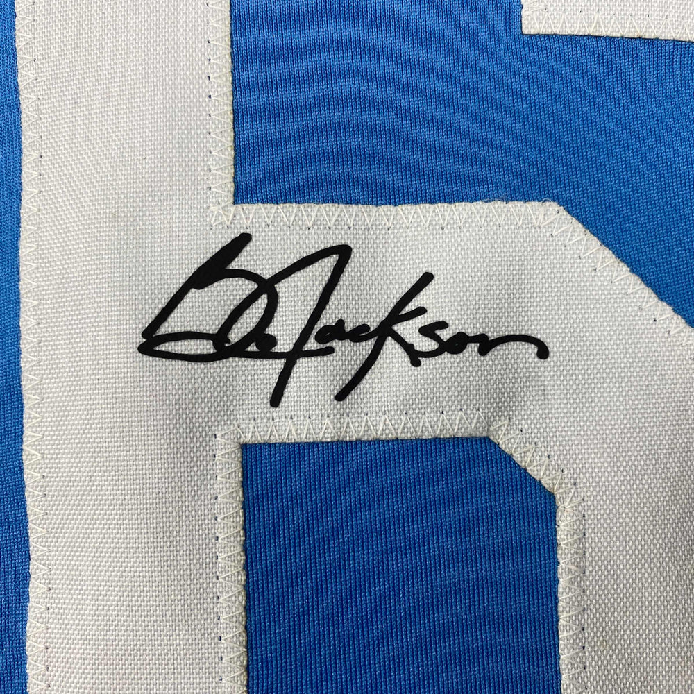 Facsimile Autographed Bo Jackson Kansas City Blue Reprint Laser Auto Baseball Jersey Size Men's XL (ONLINE ORDER ONLY)