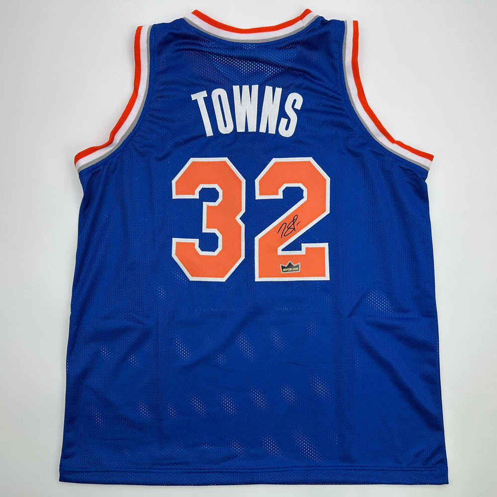 Facsimile Autographed Karl-Anthony Towns New York Blue Reprint Laser Auto Basketball Jersey Size Men's XL (ONLINE ORDER ONLY)