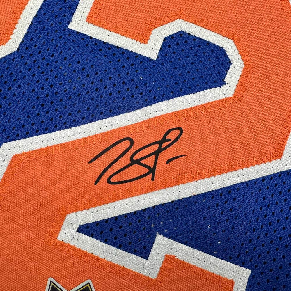 Facsimile Autographed Karl-Anthony Towns New York Blue Reprint Laser Auto Basketball Jersey Size Men's XL (ONLINE ORDER ONLY)