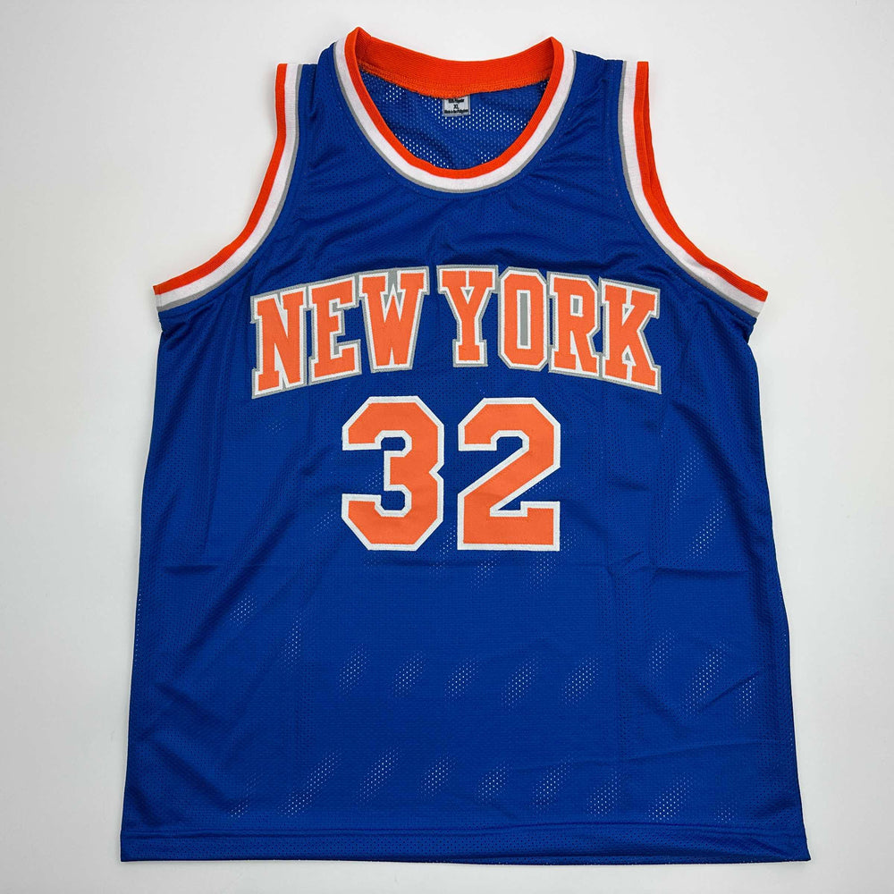 Facsimile Autographed Karl-Anthony Towns New York Blue Reprint Laser Auto Basketball Jersey Size Men's XL (ONLINE ORDER ONLY)
