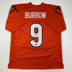 Facsimile Autographed Joe Burrow Cincinnati Orange Reprint Laser Auto Football Jersey Size Men's XL (ONLINE ORDER ONLY)