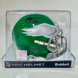 Autographed/Signed Quinyon Mitchell Philadelphia Eagles Kelly Green Mini Football Helmet JSA COA