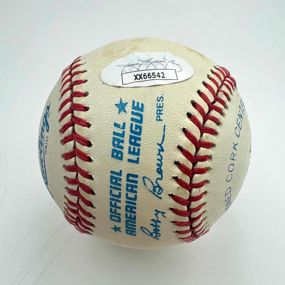Autographed/Signed Mickey Mantle Rawlings Official American League ROA Sweet Spot Baseball JSA 9 Graded LOA