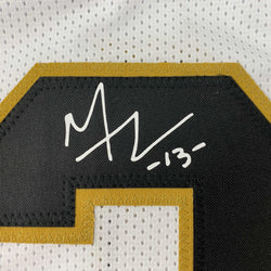 Facsimile Autographed Michael Thomas New Orleans White Reprint Laser Auto Football Jersey Size Men's XL (ONLINE ORDER ONLY)