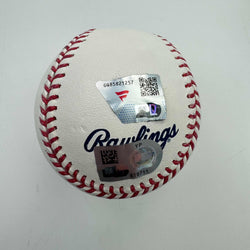 Autographed/Signed Tanner Bibee Rawlings Official Major League Baseball ROML Fanatics COA (ONLINE ORDER ONLY)