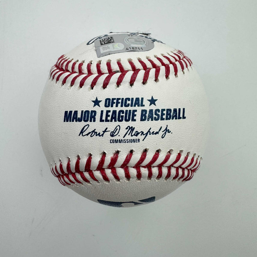 Autographed/Signed Tanner Bibee Rawlings Official Major League Baseball ROML Fanatics COA (ONLINE ORDER ONLY)