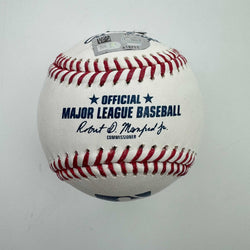 Autographed/Signed Tanner Bibee Rawlings Official Major League Baseball ROML Fanatics COA (ONLINE ORDER ONLY)