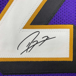 Facsimile Autographed Ray Lewis Baltimore Purple Reprint Laser Auto Football Jersey Size Men's XL (ONLINE ORDER ONLY)