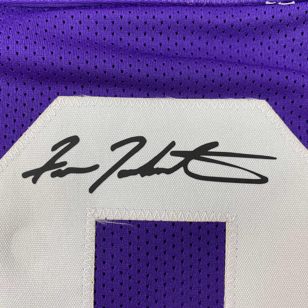 Facsimile Autographed Fran Tarkenton Minnesota Purple Reprint Laser Auto Football Jersey Size Men's XL (ONLINE ORDER ONLY)