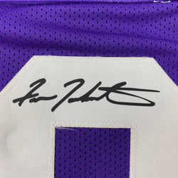 Facsimile Autographed Fran Tarkenton Minnesota Purple Reprint Laser Auto Football Jersey Size Men's XL (ONLINE ORDER ONLY)