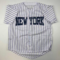 Facsimile Autographed Babe Ruth New York Pinstripe Reprint Laser Auto Baseball Jersey Size Men's XL (ONLINE ORDER ONLY)