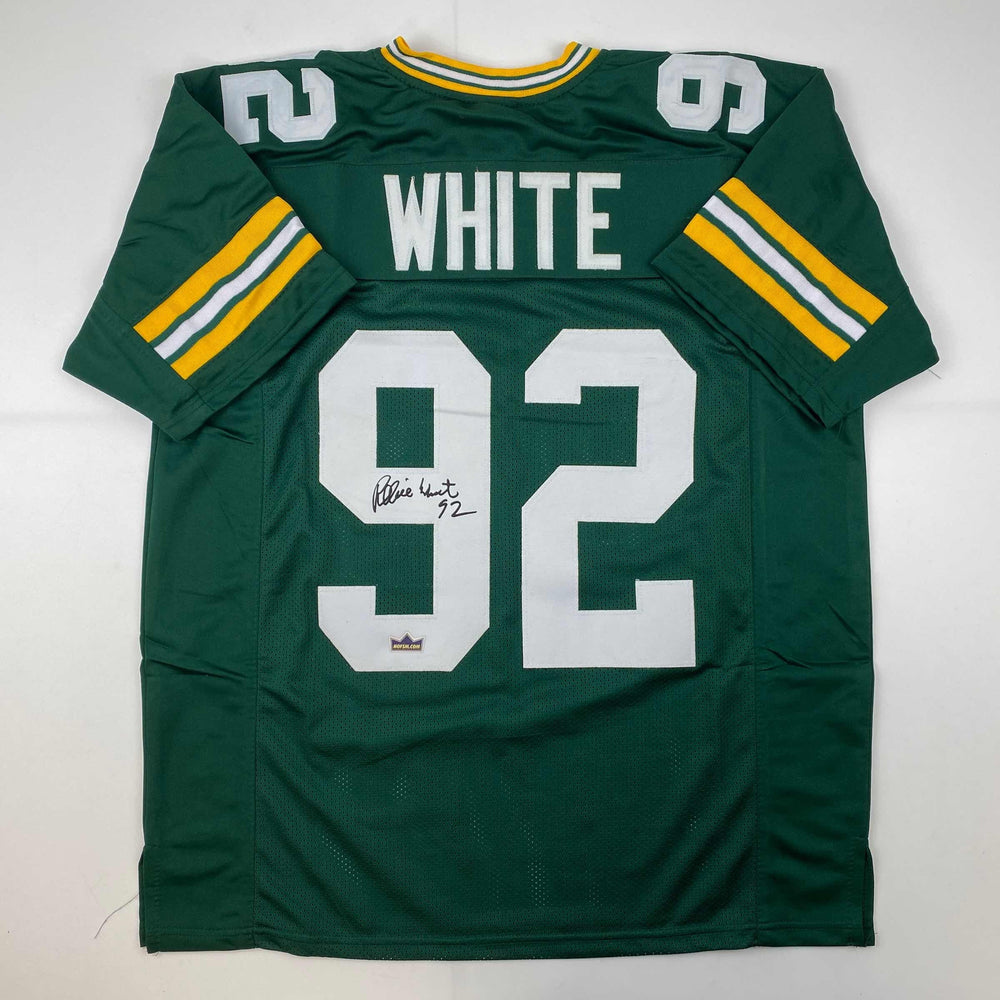 Facsimile Autographed Reggie White Green Bay Green Reprint Laser Auto Football Jersey Size Men's XL (ONLINE ORDER ONLY)
