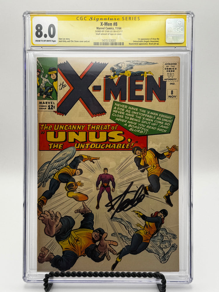 X-Men #8 CGC 8.0 Yellow Label Signed by Stan Lee 1964 [IN STOCK] (ONLINE ORDER ONLY)
