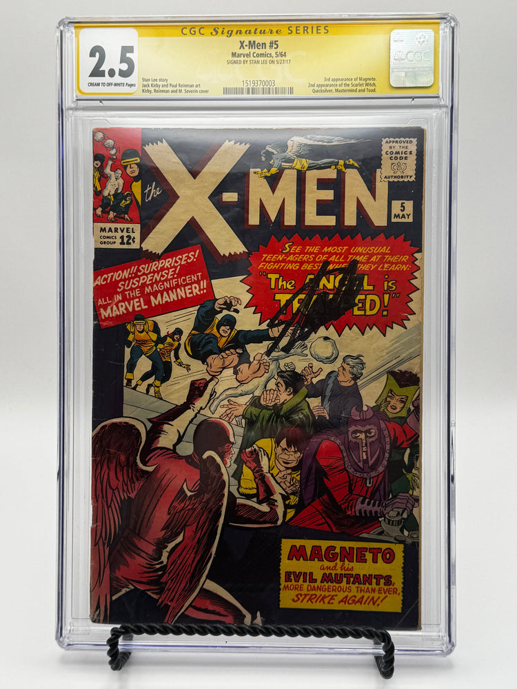 X-Men #5 CGC 2.5 Yellow Label Signed by Stan Lee 1964 [IN STOCK] (ONLINE ORDER ONLY)