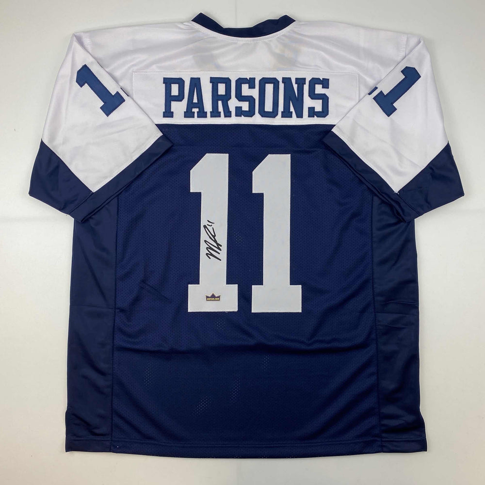 Facsimile Autographed Micah Parsons Dallas Thanksgiving Day Reprint Laser Auto Football Jersey Size Men's XL (ONLINE ORDER ONLY)