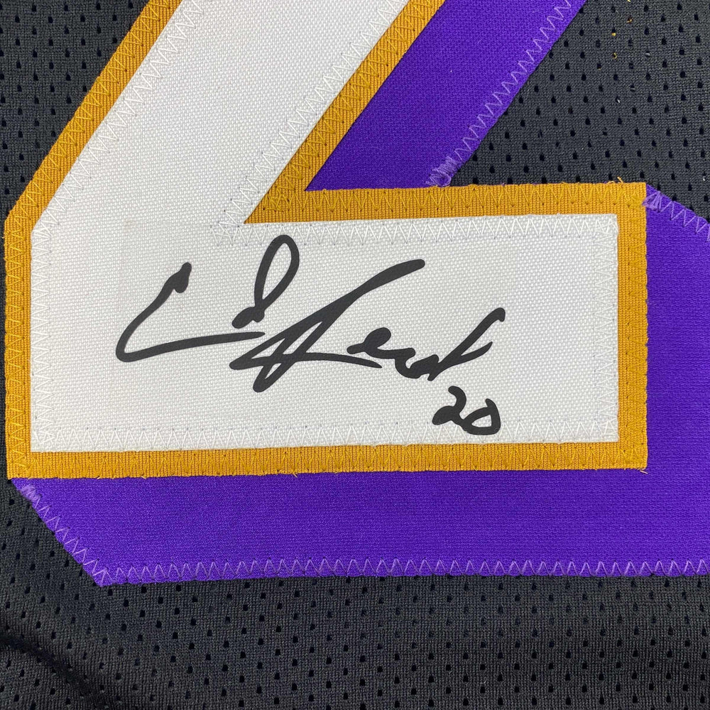 Facsimile Autographed Ed Reed Baltimore Black Reprint Laser Auto Football Jersey Size Men's XL (ONLINE ORDER ONLY)
