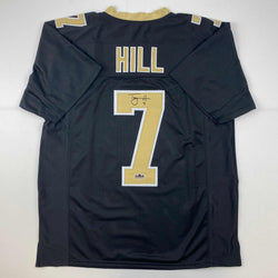 Facsimile Autographed Taysom Hill New Orleans Black Reprint Laser Auto Football Jersey Size Men's XL (ONLINE ORDER ONLY)