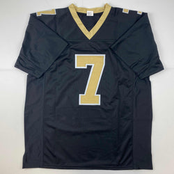 Facsimile Autographed Taysom Hill New Orleans Black Reprint Laser Auto Football Jersey Size Men's XL (ONLINE ORDER ONLY)