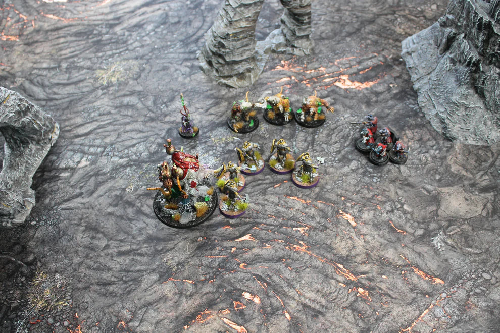 Lava Flow | Neoprene Battle Mat with Bag | Baron of Dice (ONLINE ORDER ONLY)
