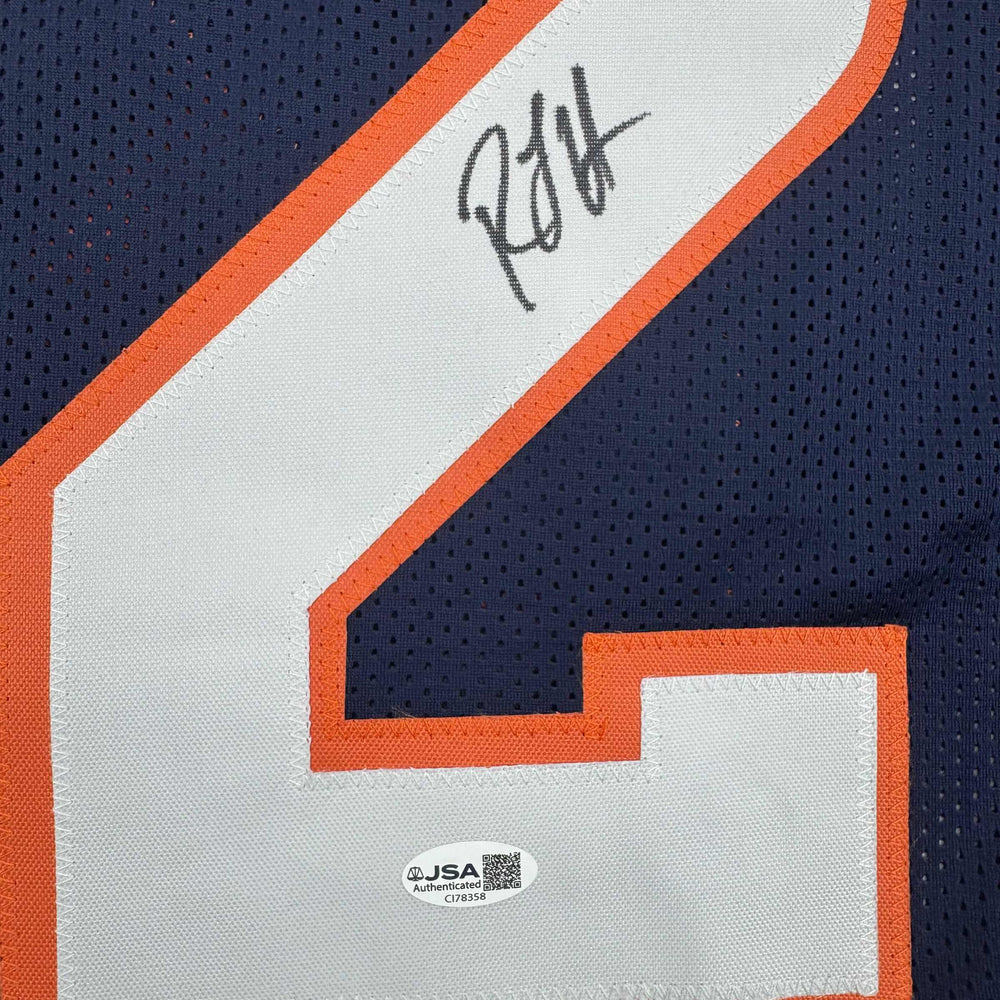 Autographed/Signed R.J RJ Harvey Denver Blue Football Jersey JSA COA (ONLINE ORDER ONLY)