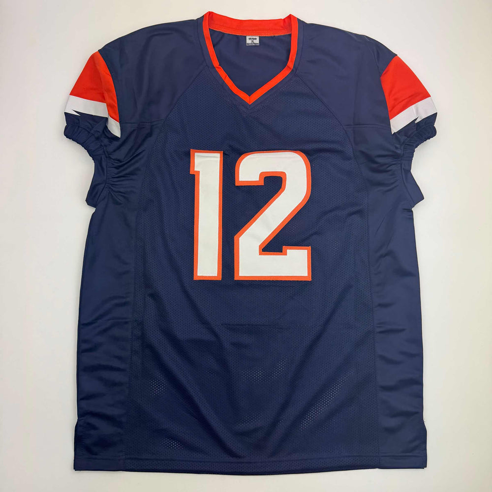 Autographed/Signed R.J RJ Harvey Denver Blue Football Jersey JSA COA (ONLINE ORDER ONLY)
