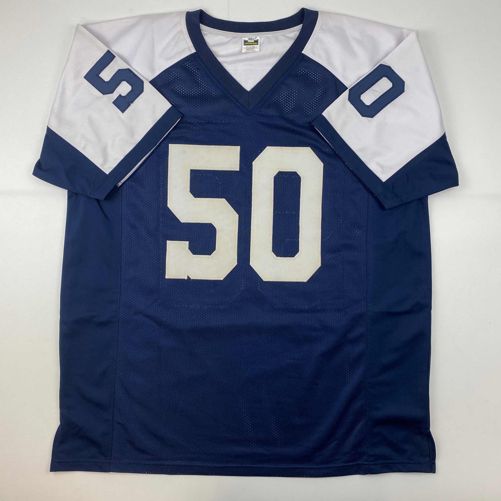 Facsimile Autographed Sean Lee Dallas Thanksgiving Day Reprint Laser Auto Football Jersey Size Men's XL (ONLINE ORDER ONLY)