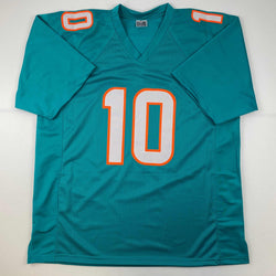 Facsimile Autographed Tyreek Hill Miami Teal Reprint Laser Auto Football Jersey Size Men's XL (ONLINE ORDER ONLY)