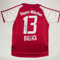 Autographed/Signed Michael Ballack FC Bayern Munich Red Soccer Futbol Jersey Beckett BAS COA