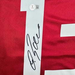 Autographed/Signed Michael Ballack FC Bayern Munich Red Soccer Futbol Jersey Beckett BAS COA