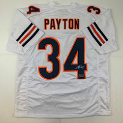 Facsimile Autographed Walter Payton Chicago White Reprint Laser Auto Football Jersey Size Men's XL (ONLINE ORDER ONLY)