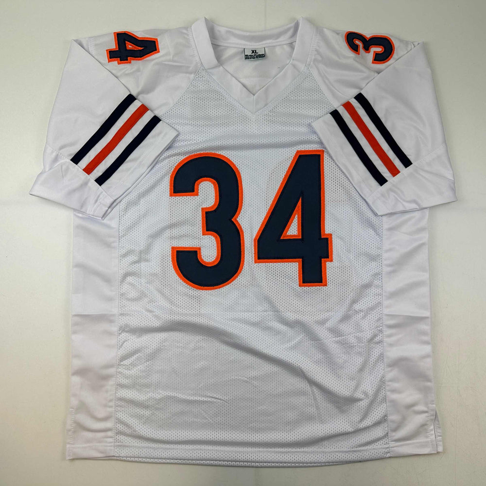 Facsimile Autographed Walter Payton Chicago White Reprint Laser Auto Football Jersey Size Men's XL (ONLINE ORDER ONLY)