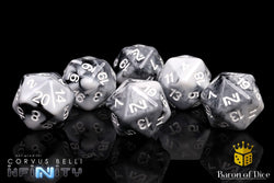 Infinity: N5 Marbled w/ White - Official Dice Set (ONLINE ORDER ONLY)