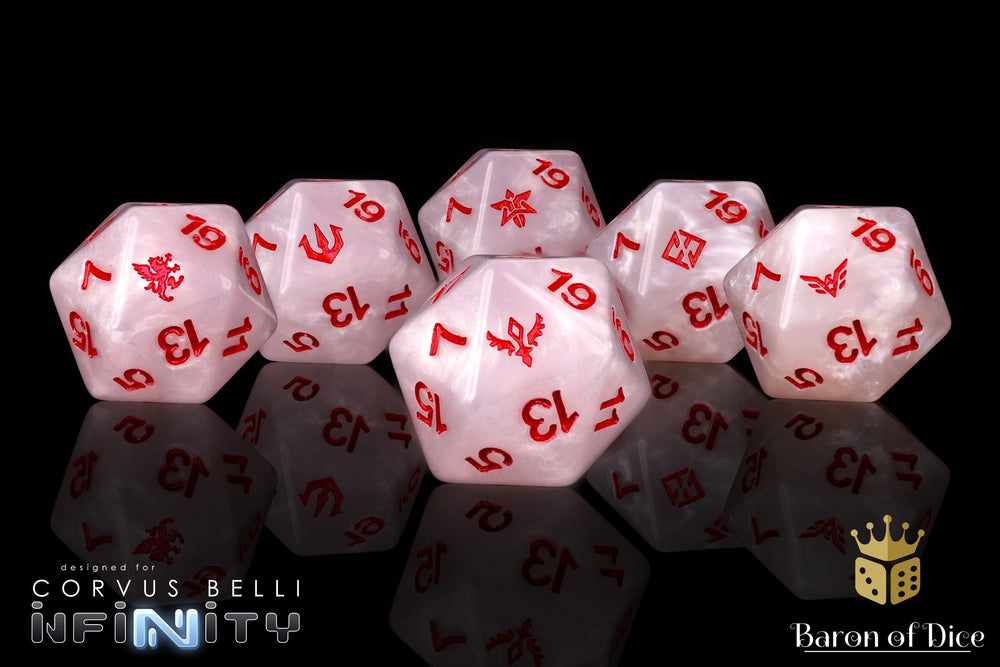 Infinity: PanOceania - Kestrel Colonial Force - Official Dice Set (ONLINE ORDER ONLY)